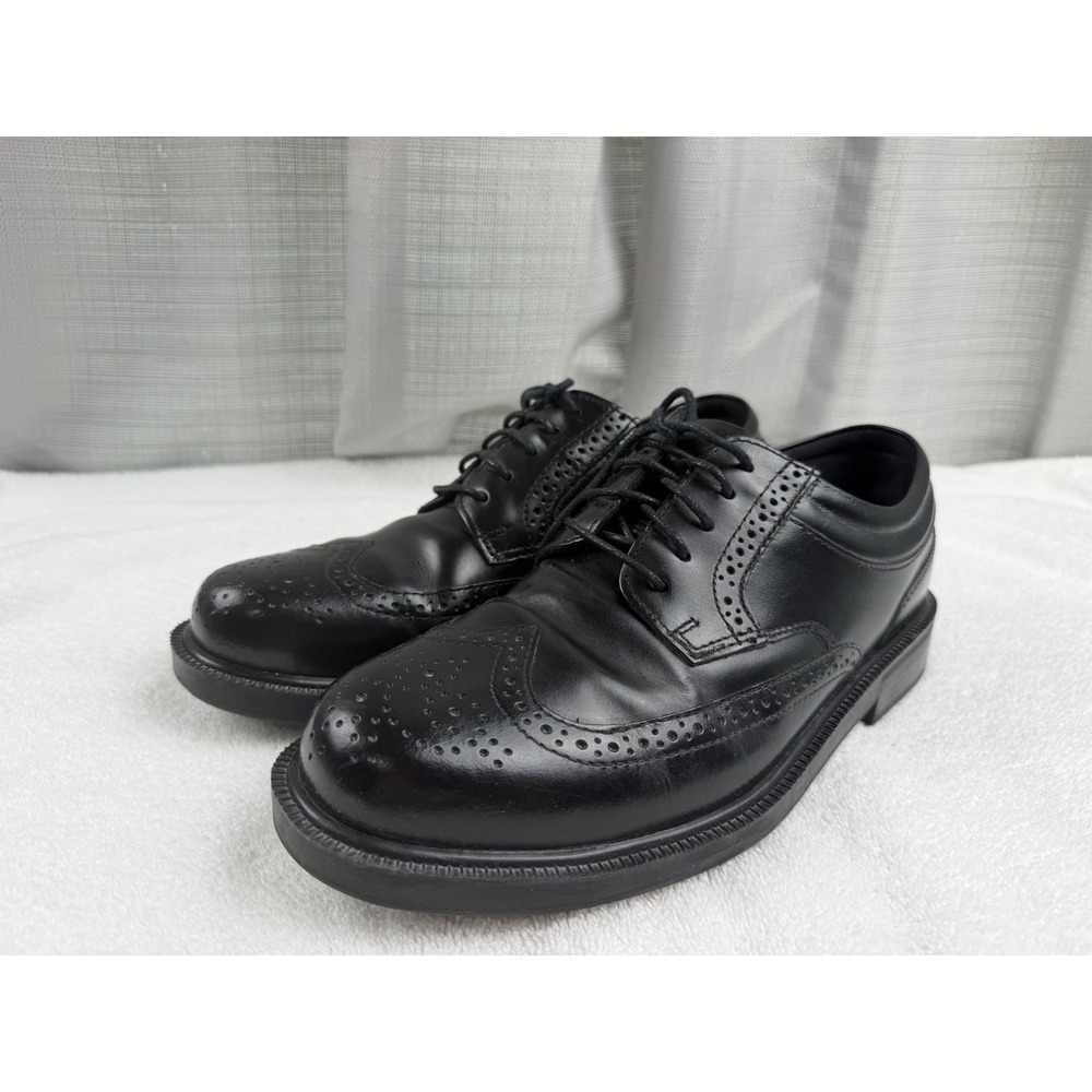 Deer Stags Tribune Mens Black Wingtip Oxford Dress Shoes Size 8.5 M supro sock